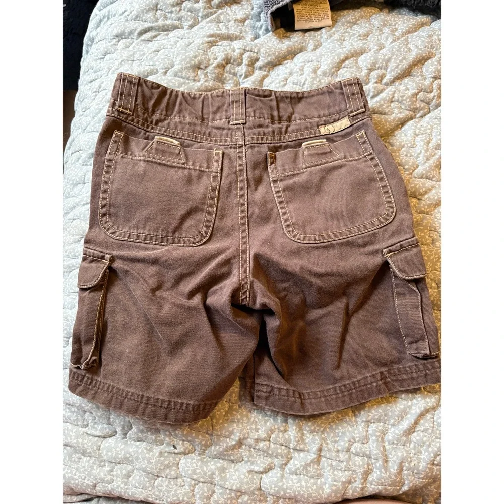 Vintage Gymboree‎ Boys Brown Cargo Shorts Size 4 Cotton Multi Pocket Outdoor